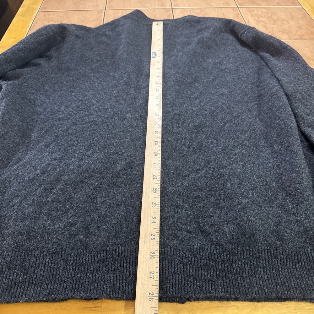 Orvis Cardigan Sweater Mens XXL Charcoal Gray 100% Lambswool V Neck Grandpa - Picture 9 of 9